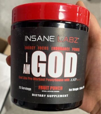 Insane Labz I Am God Fruit Punch source label used in the packaging illustration
