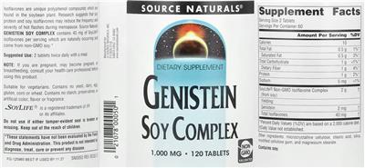Source Naturals Genistein Soy Complex 1000 mg product packaging
