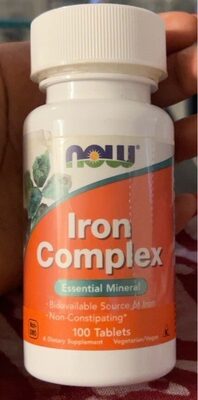 NOW Iron Complex source label used in the packaging illustration