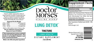 Doctor Morse's Healing Herbs Lung Detox Tincture product packaging