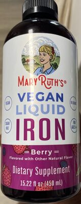 Mary Ruth's Vegan Liquid Iron Berry source label used in the packaging illustration