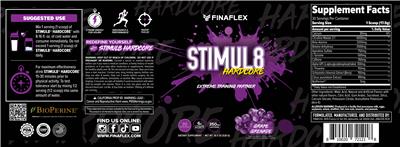 FINAFLEX Stimul8 Hardcore Grape Grenade source label used in the packaging illustration
