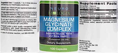 Neurobiologix Magnesium Glycinate Complex source label used in the packaging illustration