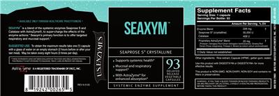 U.S. Enzymes Seaxym source label used in the packaging illustration