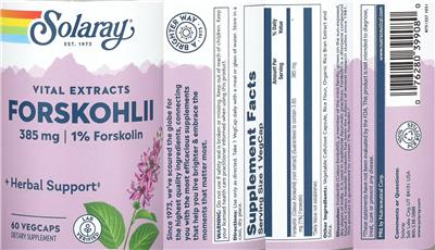Solaray Forskohlii 385 mg product packaging