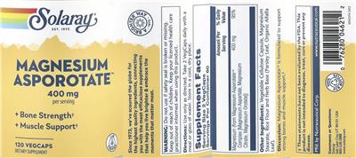 Solaray Magnesium Asporotate 400 mg product packaging