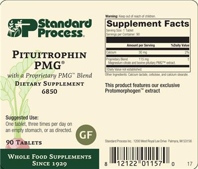 SP Standard Process Pituitrophin PMG source label used in the packaging illustration