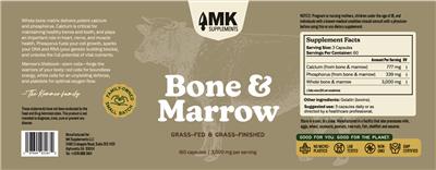 MK Supplements Bone & Marrow 3000 mg source label used in the packaging illustration