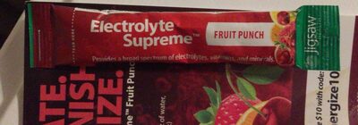 Jigsaw Health Electrolyte Supreme Fruit Punch source label used in the packaging illustration