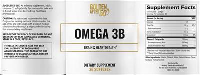 Golden After 50 Omega 3B source label used in the packaging illustration