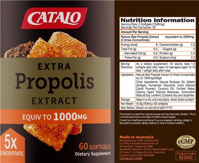 CATALO Extra Propolis Extract 1000 mg product packaging