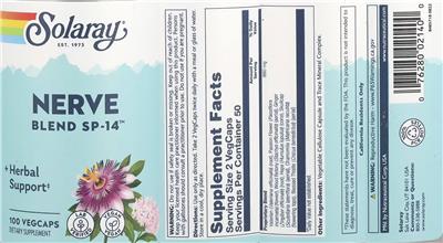 Solaray Nerve Blend SP-14 product packaging