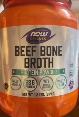 NOW Sports Beef Bone Broth source label used in the packaging illustration