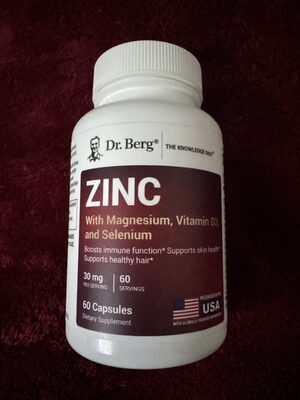 Dr. Berg Zinc 30 mg source label used in the packaging illustration