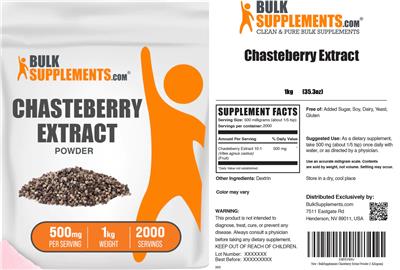 BulkSupplements.com Chasteberry Extract Powder 500 mg product packaging