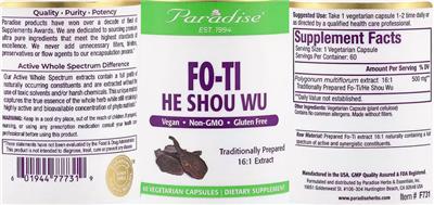 Paradise Fo-Ti He Sho Wu product packaging