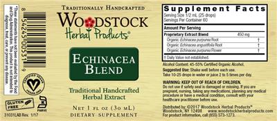 Woodstock Herbal Products Echinacea Blend product packaging