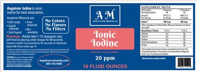 AM Angstrom Minerals Ionic Iodine source label used in the packaging illustration