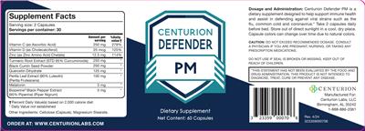 Centurion Centurion Defender PM source label used in the packaging illustration