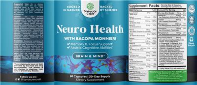 Nature's Craft Neuro Health source label used in the packaging illustration