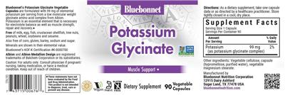 Bluebonnet Potassium Glycinate source label used in the packaging illustration