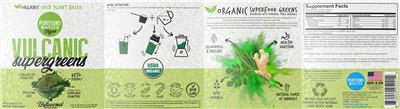 Portions Master Vegan Vulcanic SuperGreens Unflavored source label used in the packaging illustration