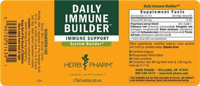 Herb Pharm Daily Immune Builder source label used in the packaging illustration