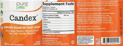 Pure Essence Candex source label used in the packaging illustration