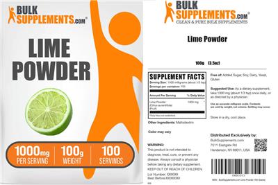 BulkSupplements.com Lime Powder 1000 mg product packaging
