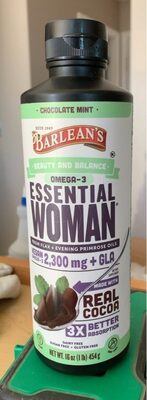 Barlean's Omega-3 Essential Woman Chocolate Mint source label used in the packaging illustration