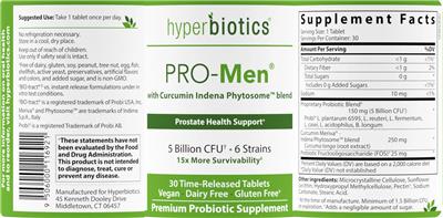 Hyperbiotics PRO-Men source label used in the packaging illustration