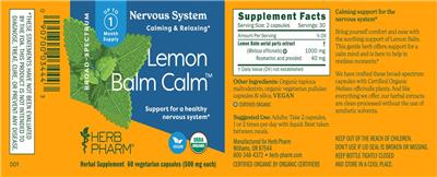 Herb Pharm Lemon Balm Calm product packaging