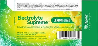 Jigsaw Health Electrolyte Supreme Lemon-Lime source label used in the packaging illustration