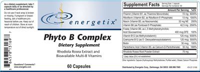 Energetix Phyto B Complex source label used in the packaging illustration