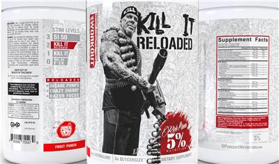 Rich Piana 5% Nutrition Kill It Reloaded Fruit Punch product packaging