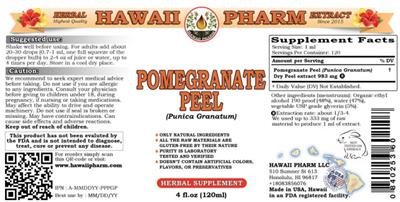 Hawaii Pharm Pomegranate Peel product packaging