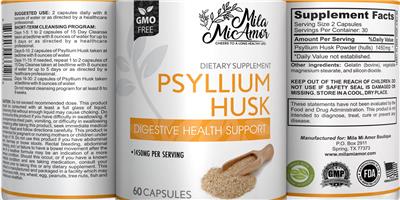 MilaMiAmor Phyllium Husk 1450 mg source label used in the packaging illustration