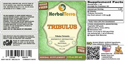 Herbal Terra Tribulus Sugar Free Alcohol Free product packaging