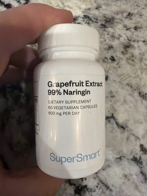 SuperSmart Grapefruit Extract 99% Naringin 600 mg product packaging