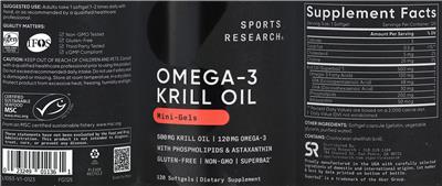 Sports Research Omega-3 120 mg Krill Oil 500 mg product packaging
