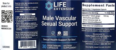 Life Extension Male Vascular Sexual Support product packaging
