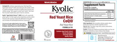 Kyolic Kyolic Red Yeast Rice CoQ10 Formula 114 source label used in the packaging illustration