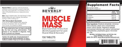 Beverly International Muscle Mass source label used in the packaging illustration