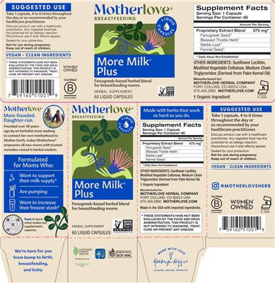 Motherlove More Milk Plus source label used in the packaging illustration