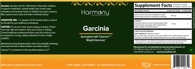 Harmony Nutraceuticals Garcinia source label used in the packaging illustration