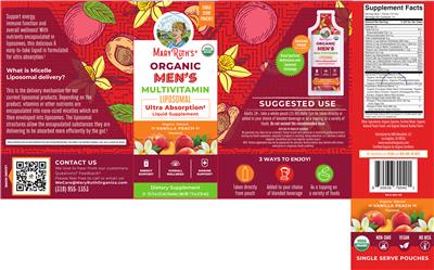 Mary Ruth's Organic Men's Multivitamin Liposomal Vanilla Peach Flavored product packaging