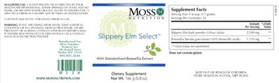 Moss Nutrition Slippery Elm Select product packaging