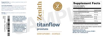 Zenith Labs TitanFlow source label used in the packaging illustration