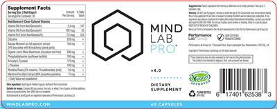 Performance Lab Mind Lab Pro source label used in the packaging illustration
