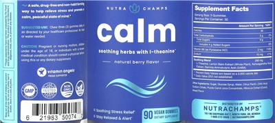 NutraChamps Calm Natural Berry Flavor source label used in the packaging illustration